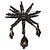 Broche Rochas Paris Starburst em strass Preto - vista 5