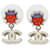 Orecchini Chanel Multi-Color Metal Stud Argento Multicolore