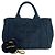 Borsa Prada Canapa Mini in denim blu scuro