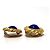 Orecchini clip vintage Chanel Gripoix Blue Cabochon D'oro - vista 2