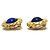 Orecchini clip vintage Chanel Gripoix Blue Cabochon D'oro - vista 3