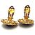 Orecchini clip vintage Chanel Gripoix Blue Cabochon D'oro - vista 9