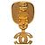 Orecchini clip Chanel Gold CC placcati oro con pietra argentata quadrata D'oro - vista 3
