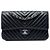 Chanel Black Medium Classic Chevron Lambskin Double Flap Nero