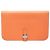Cartera Hermès Orange Clemence Dogon Duo GM Naranja