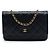 Wallet On Chain Portafoglio Chanel Black CC Quilted Caviar con catena Nero