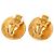 Orecchini Chanel Gold CC placcati oro tondi con clip D'oro - vista 2