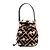 Fendi Borsa a secchiello Mini Zucca Shearling Mon Tresor Beige