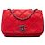 Chanel Rot Irisierend Kalbsleder Diamond Stitch Flap