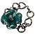Bracciale a catena Camellia in ottone CC nero, rutenio ed smalto Chanel Verde scuro - vista 3