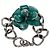 Bracciale a catena Camellia in ottone CC nero, rutenio ed smalto Chanel Verde scuro - vista 4