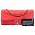 Chanel Red CC gestepptes Lammleder Wallet On Chain Rot - Ansicht 6