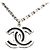 Collana con pendente Chanel Silver CC in ottone e smalto - vista 2