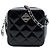 Chanel Black CC Steppleder Lack Diamant Harz Clutch mit Kette Schwarz