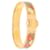 Hermès Gold Narrow Bolduc au Carre Enamel Hinge Bracelet PM Golden  - view 4