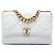 Chanel White Large Lambskin 19 Flap Bianco