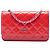 Wallet On Chain Portafoglio con catena Chanel Red Bicolor Classic in vernice Rosso