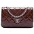 Wallet On Chain Cartera con cadena Chanel Red CC acolchada en charol Brilliant Roja Burdeos