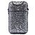 Portacellulare Chanel in tweed argento CC e paillettes con catena