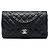 Chanel Black Medium Classic Lambskin Double Flap Nero
