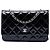 Chanel Black CC gesteppte Patentleder Wallet On Chain Schwarz