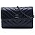 Chanel Blue CC Chevron Lammleder Wallet On Chain mit Nieten Blau Marineblau