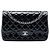 Chanel Black Jumbo Classic Patent Double Flap Nero