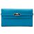 Portefeuille long trifold Kelly en cuir Epsom bleu Hermès