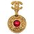 Spilla tonda Chanel Coco Mark Gripoix Rosso D'oro