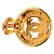 Orecchini a clip rotondi Chanel Coco Mark Vintage D'oro - vista 3