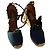 Valentino Garavani Rockstud Espadrilles Zeppa Denim Blu Beige