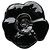 Anello Camellia Chanel Nero e Argento Metallo