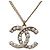 Collana Chanel Coco Mark placcata oro con perla finta D'oro