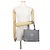 Borsa Tote Balenciaga in pelle e tela grigio scuro - vista 4