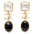 Orecchini a clip Chanel Coco Mark Nero Bianco D'oro  - vista 1