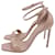 Yves Saint Laurent Sandales Amber à bride cheville Saint Laurent en cuir verni beige  - vue 7