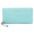 Portafoglio lungo con zip in pelle Bamboo Gucci Blu