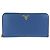 Portafoglio lungo in pelle Saffiano blu Prada