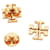 Tory Burch Orecchini a lobo con logo D'oro Metallico  - vista 4