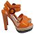 Sandali con platform Prada in vernice arancione