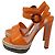Sandali con platform Prada in vernice arancione - vista 4