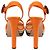 Sandali con platform Prada in vernice arancione - vista 5