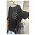 Autre Marque T-shirt nera a maniche corte PLU con anagramma a pois bianchi - vista 8