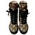 Gucci GG Shearling Wollknöchelstiefel Schwarz Mehrfarben Beige - Ansicht 2
