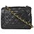 Chanel Vintage Square Classic Single Flap gestepptes Lammleder Mini Schwarz - Ansicht 2