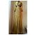 Autre Marque Langes Plissee-Kleid in Gold mit geflochtenem Gürtel Golden - Ansicht 11