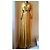 Autre Marque Langes Plissee-Kleid in Gold mit geflochtenem Gürtel Golden - Ansicht 2