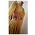 Autre Marque Langes Plissee-Kleid in Gold mit geflochtenem Gürtel Golden - Ansicht 21