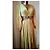 Autre Marque Langes Plissee-Kleid in Gold mit geflochtenem Gürtel Golden - Ansicht 5