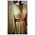 Autre Marque Langes Plissee-Kleid in Gold mit geflochtenem Gürtel Golden - Ansicht 6